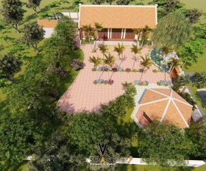Mẫu nhà từ đường 5 gian bê tông giả gỗ tại Đồ Sơn Hải Phòng