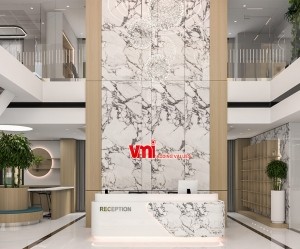 Phối cảnh 3D bản vẽ thiết kế văn phòng 660m2 VMI Lào Cai